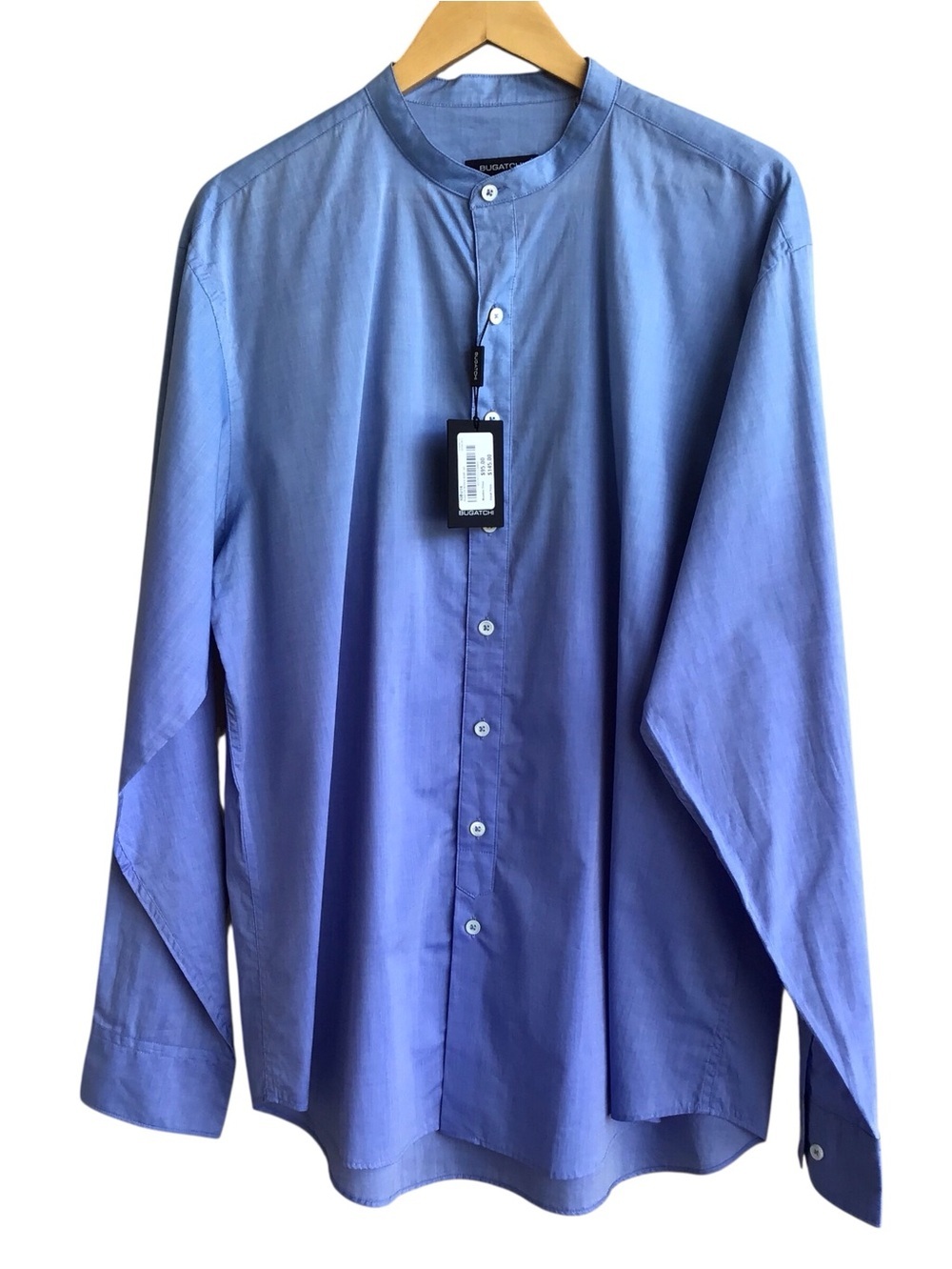 Bugatchi Classic Fit Long Sleeve Cotton Button Up Shirt in Ocean NEW